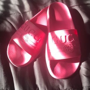Pink Gucci slides